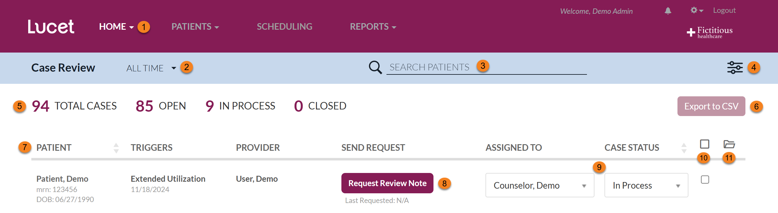 How to Use the Case Review Page